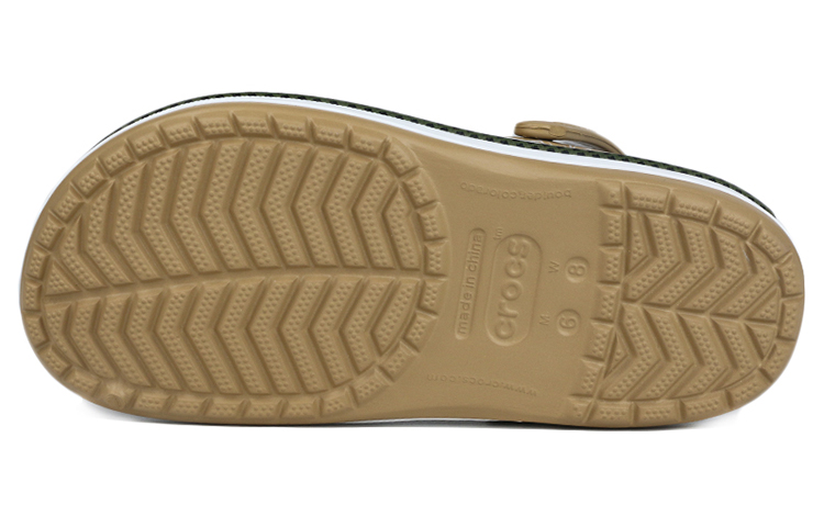 Shop Crocs Unisex Sabot Pantai Cokelat Kuning 'Brownyellow White' 206397-25W