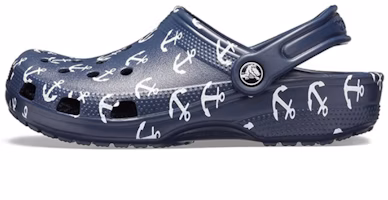 Crocs Classic Clog Printing Sandals Deep Blue 206053-462 Crocs Classic Clog Printing Sandals Deep Blue 206053-462