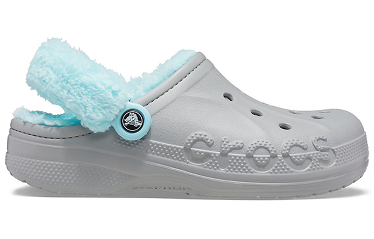 Lookbook Crocs 卡駱馳 Classic clog 保暖加絨洞洞鞋 男女同款 灰藍