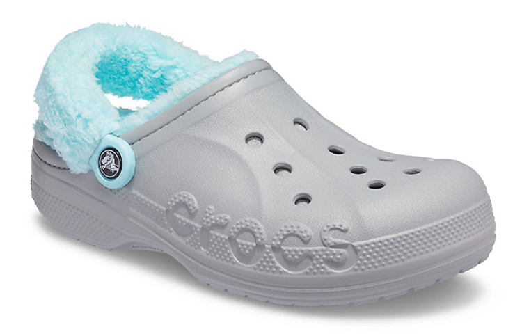 Shop Crocs 卡駱馳 Classic clog 保暖加絨洞洞鞋 男女同款 灰藍