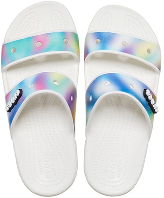 Crocs Classic Colorful Unisex Multi-Color White Sandals 207771-94S Shop Crocs Classic Colorful Unisex Multi-Color White Sandals 207771-94S