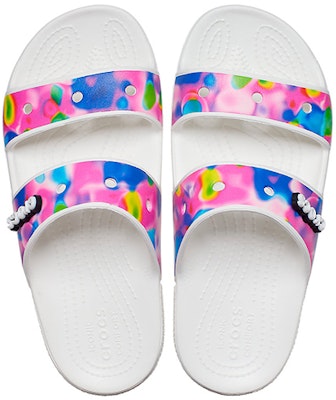 Crocs Classic Colorful Unisex White Pink Slippers 'White Pink' 207771-102 Shop Crocs Classic Colorful Unisex White Pink Slippers 'White Pink' 207771-102
