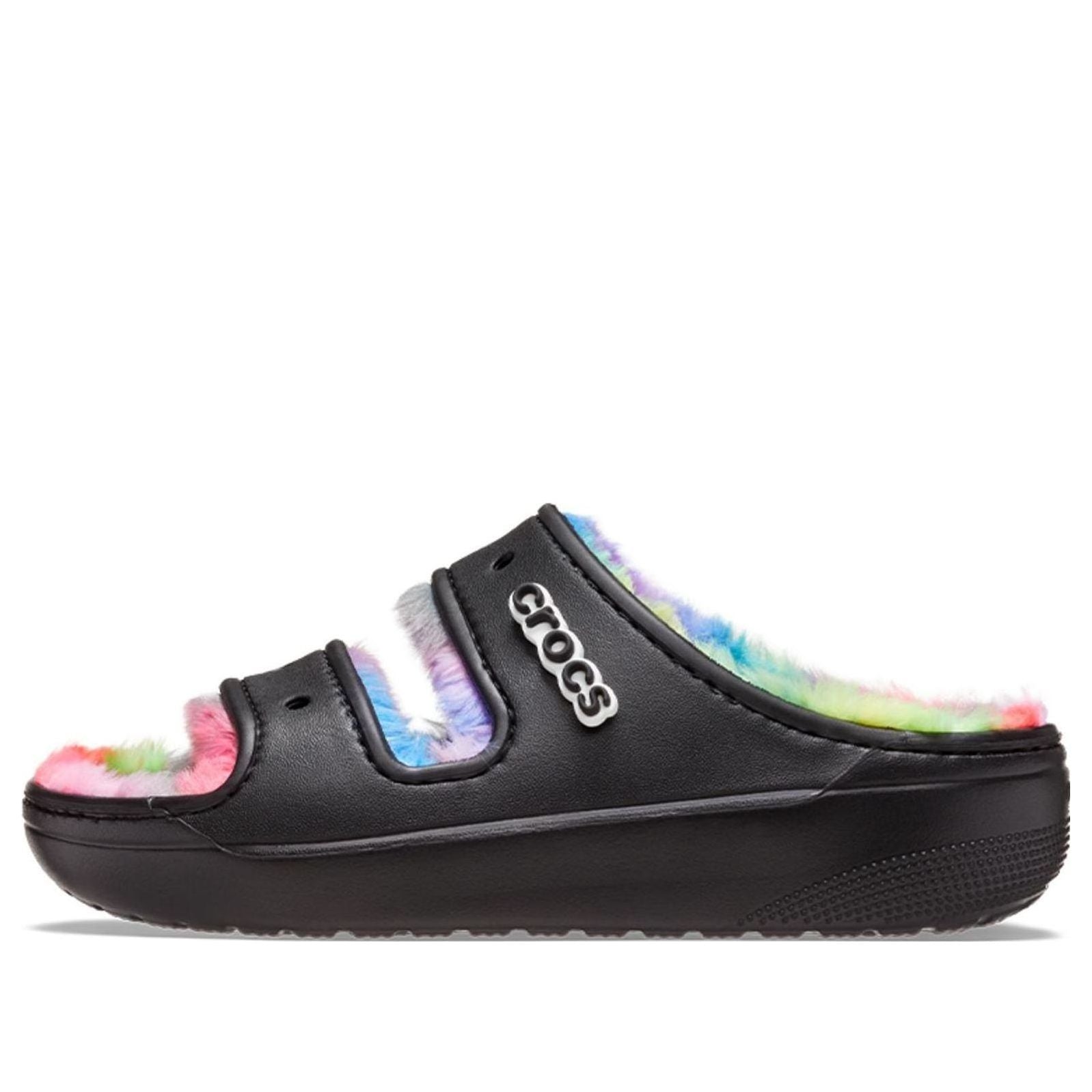 Crocs Classic Cozzzy Spray Dye Sandals 'Black Multi' 208046-0C4