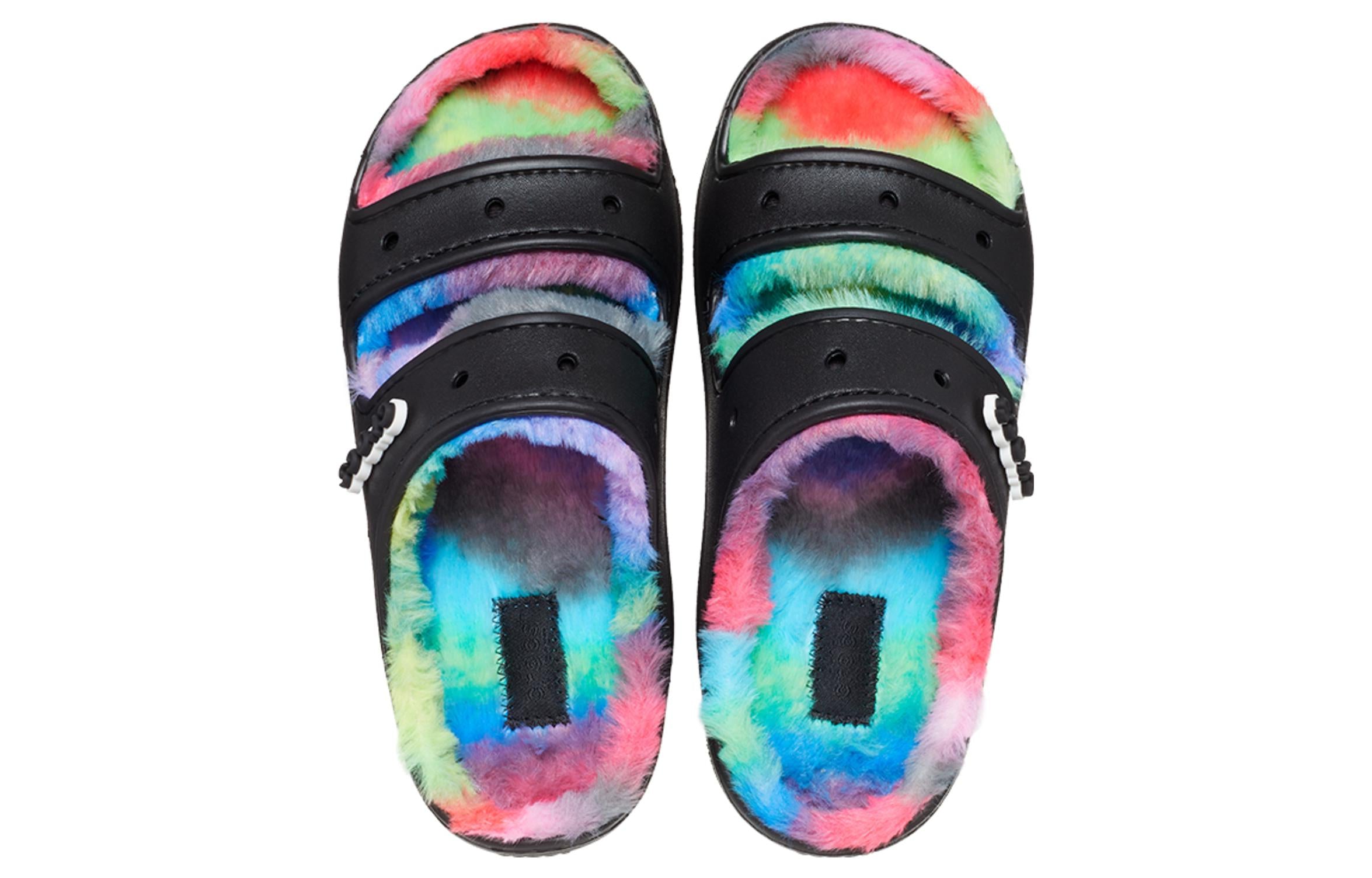Shop Crocs Classic Cozzzy Spray Dye Sandals 'Black Multi' 208046-0C4