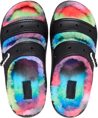 Crocs Classic Cozzzy Spray Dye Sandals 'Black Multi' 208046-0C4 Shop Crocs Classic Cozzzy Spray Dye Sandals 'Black Multi' 208046-0C4