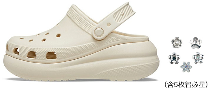 크록스 클래식 크러쉬 클로그 '본' (깔끔한 화이트) 207521-2Y2 Cheap 크록스 클래식 크러쉬 클로그 '본' (깔끔한 화이트) 207521-2Y2