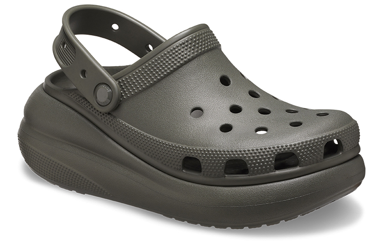 Shop Crocs经典增高洞洞鞋“尘土橄榄” 207521-3J5