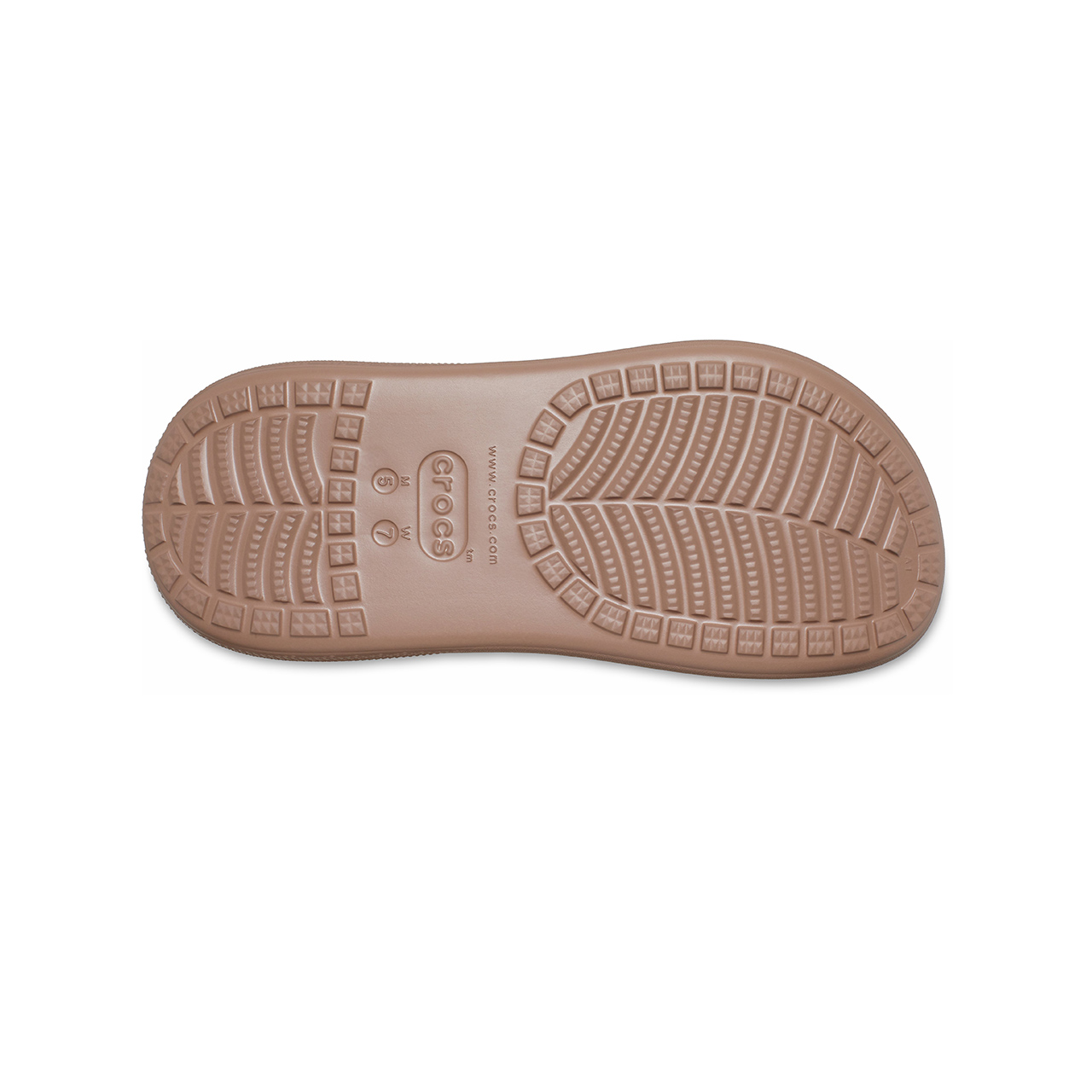 Sizing Crocs经典厚底布朗色凉鞋 207521-2Q9