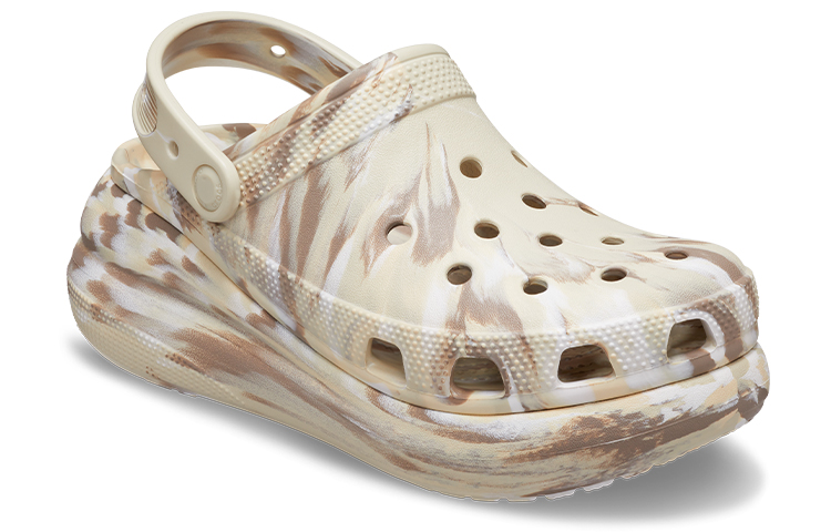 Shop Crocs 经典碎花大理石洞洞鞋 '骨色多彩' 208265-2Y3