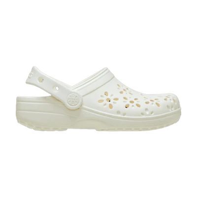 Crocs Classic Floral Cut Out Clog Chalk