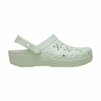 Crocs Classic Floral Cut Out Clog Jade Tint