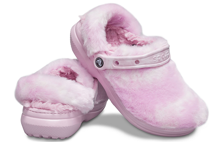 Sizing (W) Crocs Classic Fur Sure Clogs Ballerina 'Pink White' Putih Pink 207303-6SU