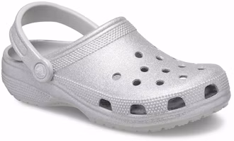 Lookbook Crocs卡樂趣 經典閃耀洞洞鞋沙灘涼鞋 女款 銀色亮片