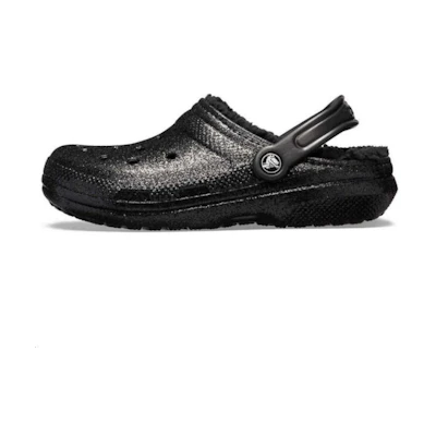 Crocs Classic Glitter Lined Clogs 'Black'