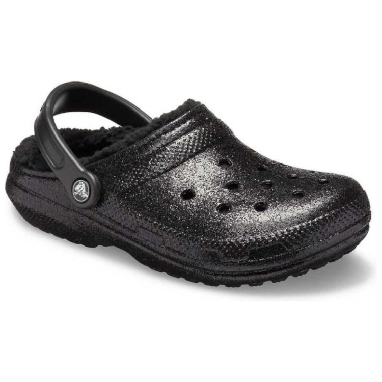 Crocs Classic Glitter Lined Clogs 'Black' 圖 3