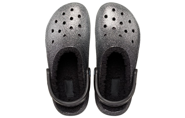 Purchase (W) Crocs Classic Glitter Forrados Brillantes 'Negro Plata' 205842-067