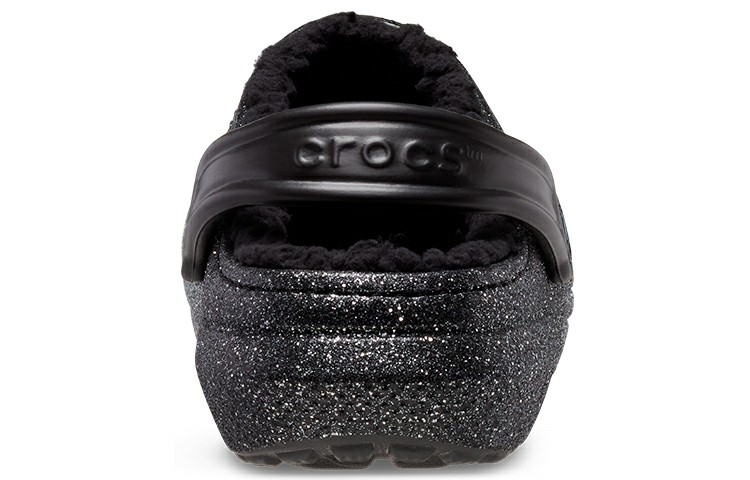 Details for (W) Crocs Classic Glitter Forrados Brillantes 'Negro Plata' 205842-067