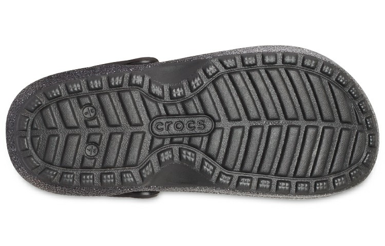 Sizing (W) Crocs Classic Glitter Forrados Brillantes 'Negro Plata' 205842-067
