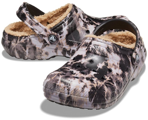 Crocs经典羊毛内衬漂白染料洞洞鞋‘黑白米色’ 207299-001 Shop Crocs经典羊毛内衬漂白染料洞洞鞋‘黑白米色’ 207299-001