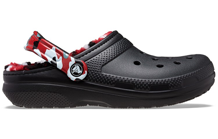 Crocs Classic Lined Camo Clog 'Black & Red' 圖 2