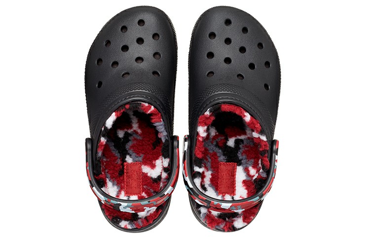 Crocs Classic Lined Camo Clog 'Black & Red' 圖 4
