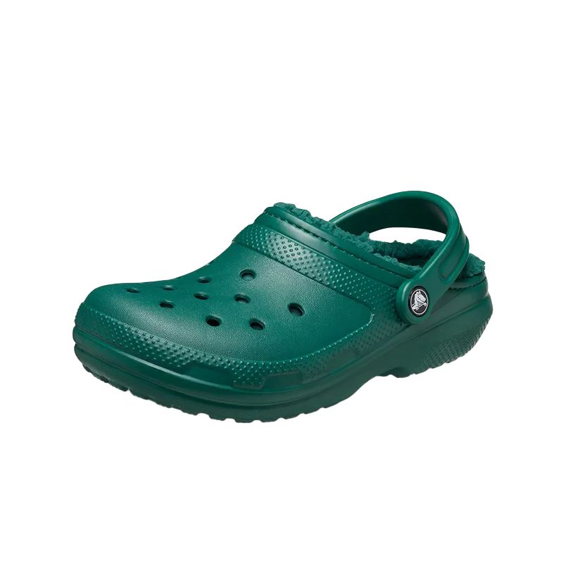 Shop Crocs经典款毛绒洞洞鞋翡翠绿 203591-302