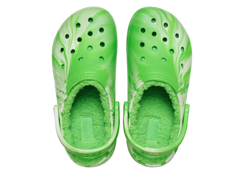 Order Crocs 經典毛絨洞洞鞋 夜光大理石綠黏液款 211051-3WA