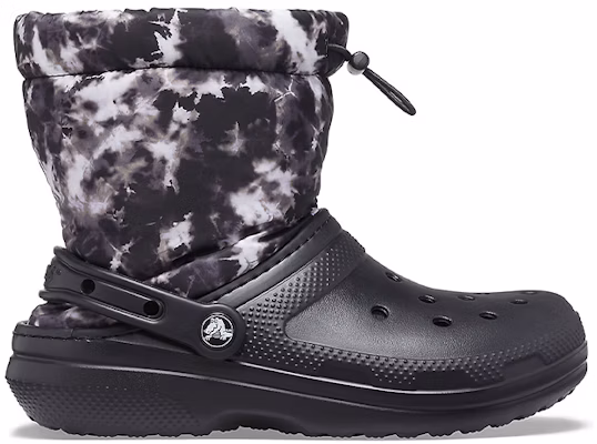 Crocs Classic Lined Neo Puff Tie Dye Boots 'Black White' 207328-001 Order Crocs Classic Lined Neo Puff Tie Dye Boots 'Black White' 207328-001
