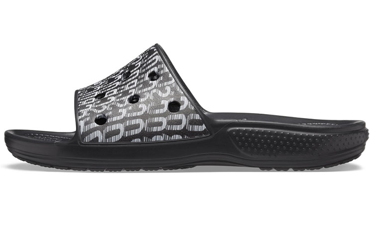 Crocs Classic Logo Motion Slides 'Black White' 206124-066