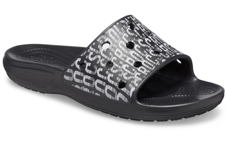 Crocs Classic Logo Motion Slides 'Black White' 圖 3