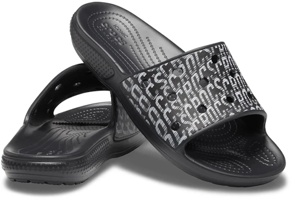 Crocs Inmotion Slides Crocs Classic Logo Motion Slides 'Black White' 206124-066 - 206124-066 ...