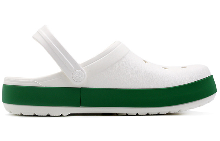 Crocs Classic Logo Stylish Sports Slippers White Yellow Green 圖 2