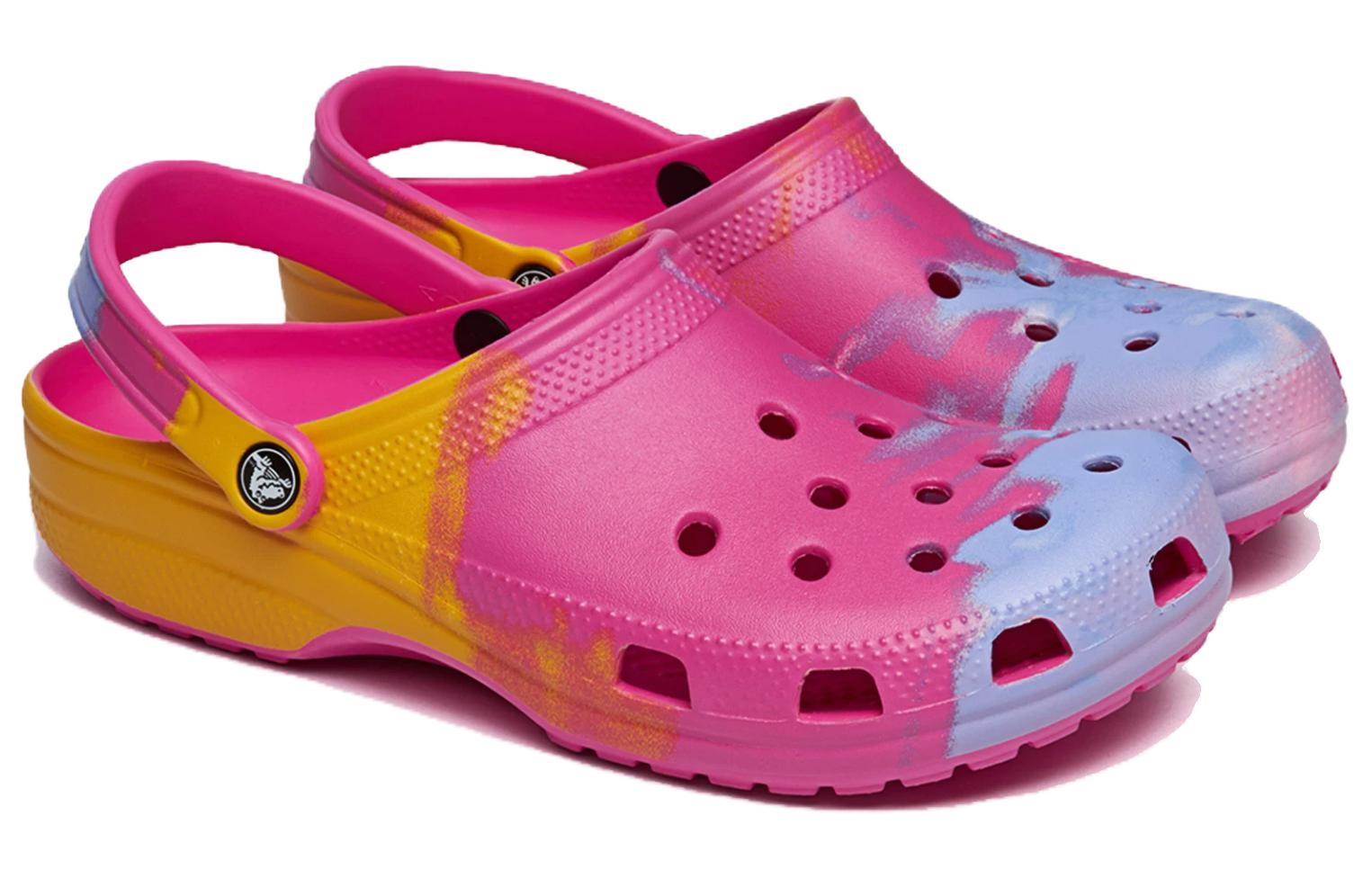 Crocs Classic Ombre Clogs 'Pink Yellow Blue' 圖 3