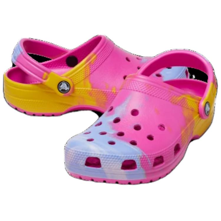 Crocs Classic Ombre Clogs 'Pink Yellow Blue' 圖 4