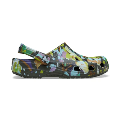 Crocs Classic Painted Floral Clog Black Sand