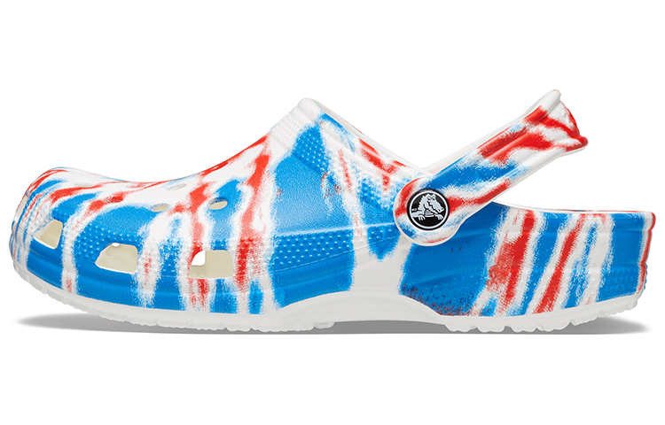 Crocs Classic Pattern Wear-Resistant Non-Slip Sports Unisex White Blue Red Sandals 'White Blue Red' 205453-928