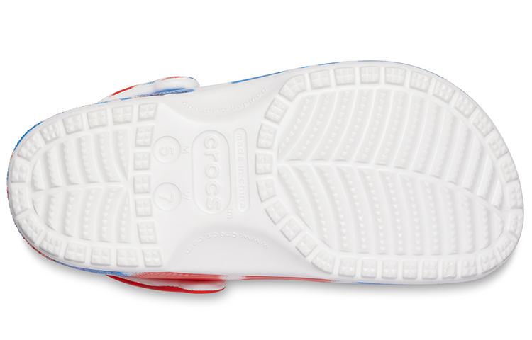 Sizing Crocs经典款耐磨防滑运动男女同款白蓝红凉鞋 '白蓝红' 205453-928