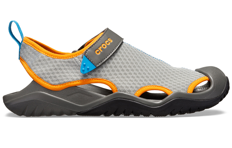 Order Crocs Classic Sandal 'Grey Orange Blue Colorblock' 205289-0FK