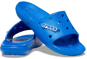 Shop Crocs Classic Slide 'Blue Bolt' Biru 206121-4KZ