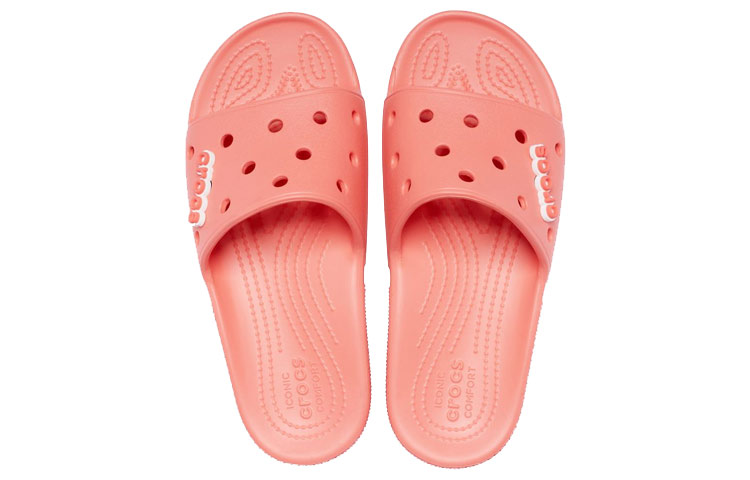 Lookbook Crocs Classic Slide 'Sunset Red' Merah Terbenam 206121-6SL