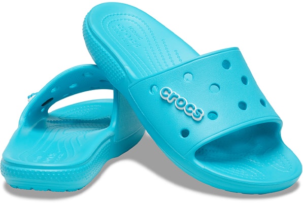 Crocs Classic Slides 'Blue' 206121-4SL Shop Crocs Classic Slides 'Blue' 206121-4SL
