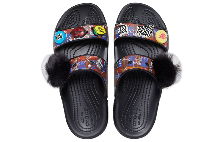 Crocs Classic Soft Sole Cozy Flat Heel Sports Slippers Unisex Black 圖 5