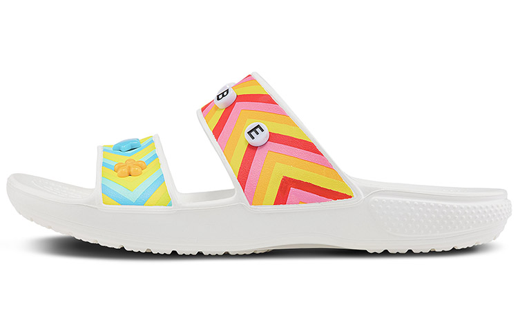 Crocs Classic Sports Slippers Unisex White / Multi-Color 206985-94S