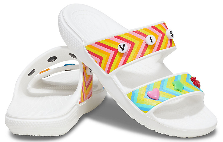 Details for Crocs Classiques Sandales Sport Unisexe Blanc / Multicolore 206985-94S