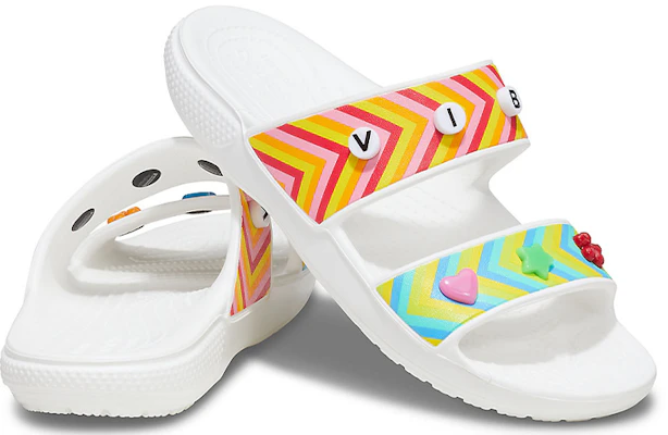 Crocs Classiques Sandales Sport Unisexe Blanc / Multicolore 206985-94S Details for Crocs Classiques Sandales Sport Unisexe Blanc / Multicolore 206985-94S
