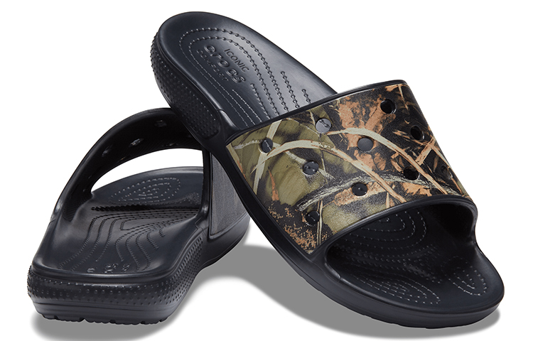 Shop Crocs 卡駱馳 Classic 潮流百搭 洞洞運動拖鞋 男女同款 黑棕