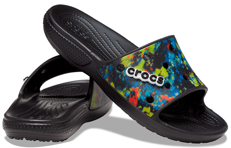 Shop Crocs Classic Tie-Dye Graphic Slide ''Nero'' 206520-988