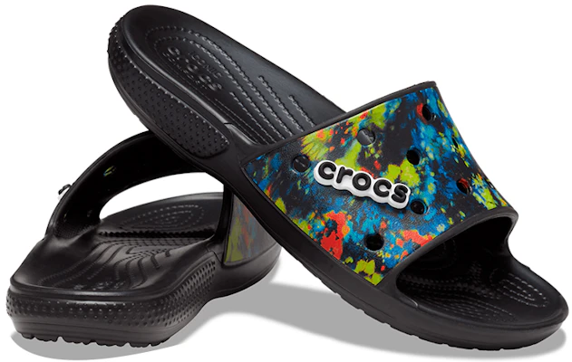 Crocs Classic Tie-Dye Graphic Slide ''Nero'' 206520-988 Shop Crocs Classic Tie-Dye Graphic Slide ''Nero'' 206520-988