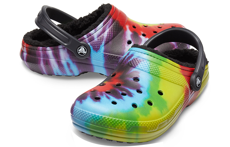 Shop Crocs Classic Tie Dye Hangat Selesa Crocs Sukan Selipar Unisex Ungu Merah 206341-988