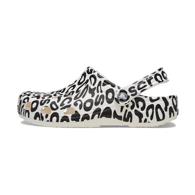 Crocs Classic Warped Logo Clogs 'White Black'